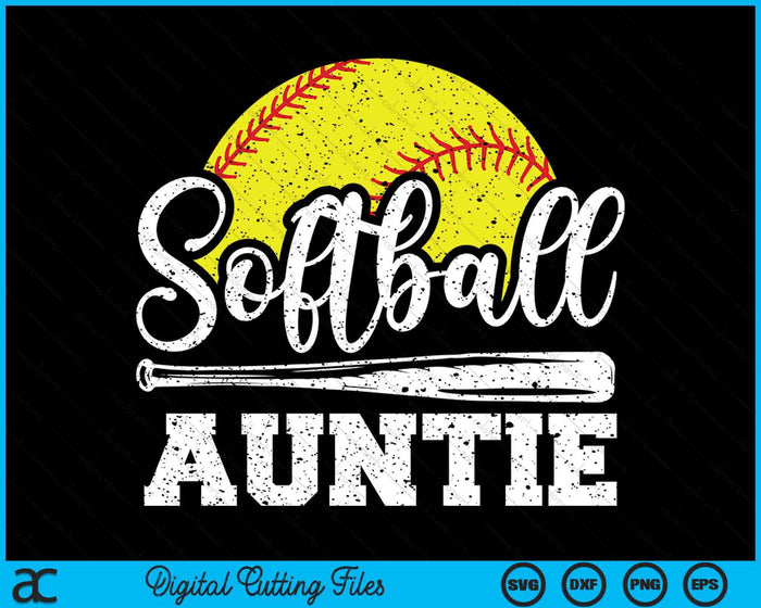 Softball Auntie Softball Player Game Day Mother's Day Gift SVG PNG Digital Cutting Files