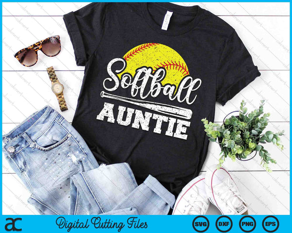 Softball Auntie Softball Player Game Day Mother's Day Gift SVG PNG Digital Cutting Files