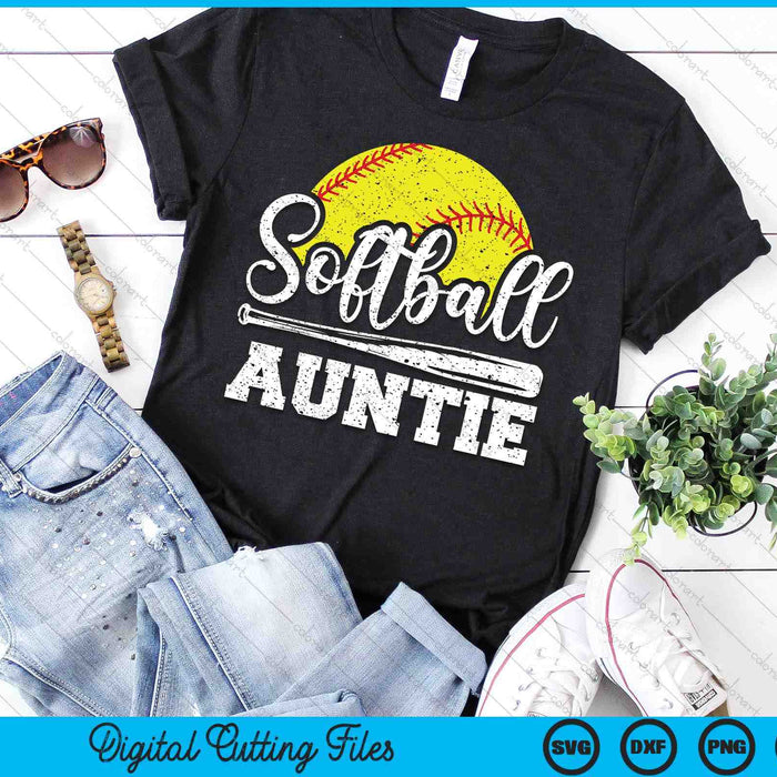 Softball Auntie Softball Player Game Day Mother's Day Gift SVG PNG Digital Cutting Files