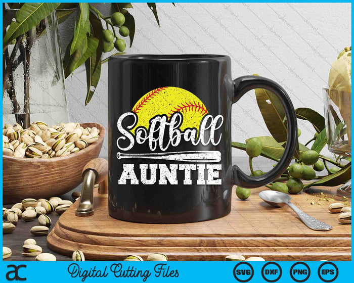 Softball Auntie Softball Player Game Day Mother's Day Gift SVG PNG Digital Cutting Files