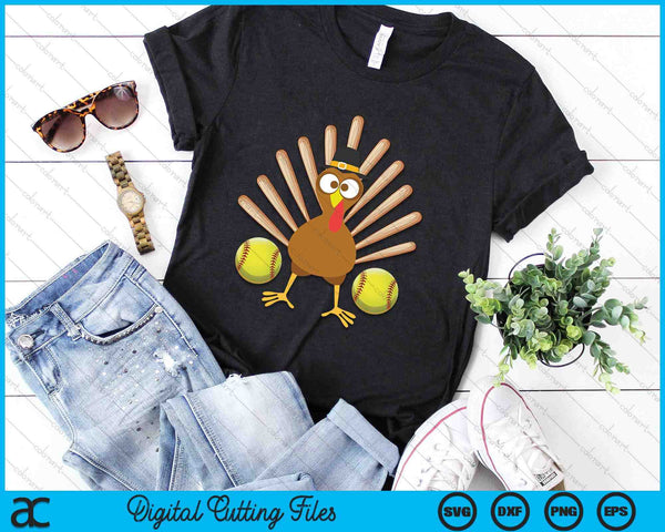 Softball Bat Turkey Thanksgiving SVG PNG Digital Cutting Files