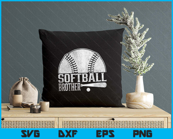 Softball Brother Hobby Lover Player Softballer SVG PNG Digital Printable Files