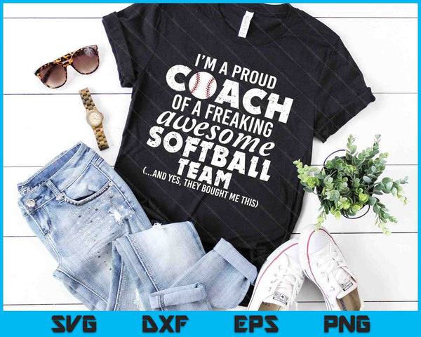 Softbal Coach T Shirt Grappig Bedankt Waardering Cadeau SVG PNG Digitale Snijbestanden