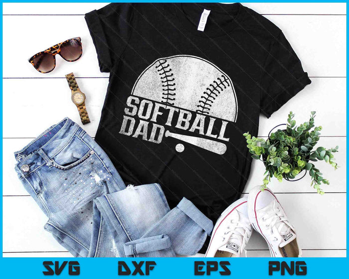 Softball Dad Hobby Lover Player Softballer Softball Father SVG PNG Digital Printable Files