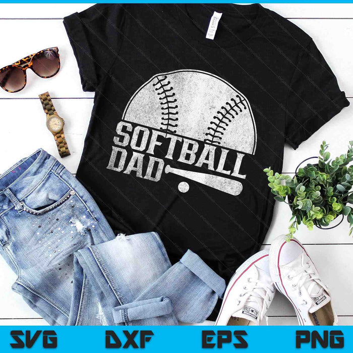 Softball Dad Hobby Lover Player Softballer Softball Father SVG PNG Digital Printable Files
