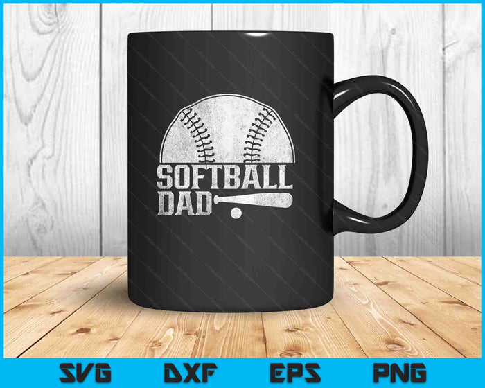 Softball Dad Hobby Lover Player Softballer Softball Father SVG PNG Digital Printable Files