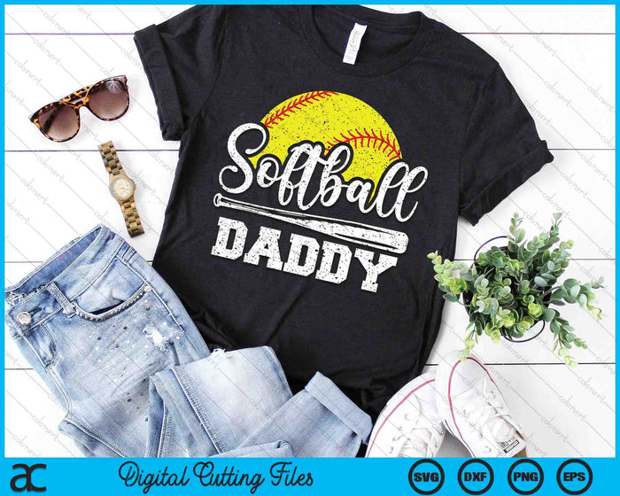 Softball Daddy Softball Player Game Day Father's Day Gift SVG PNG Digital Cutting Files