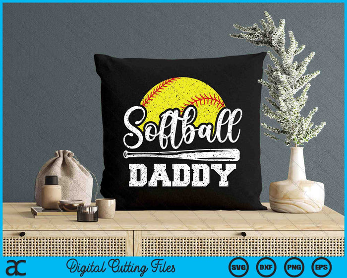 Softball Daddy Softball Player Game Day Father's Day Gift SVG PNG Digital Cutting Files