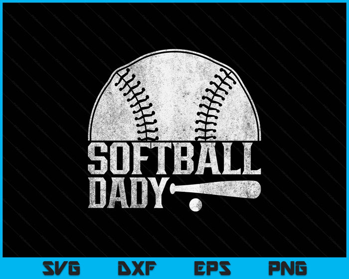 Softball Dady Hobby Lover Player Softballer SVG PNG Digital Printable Files