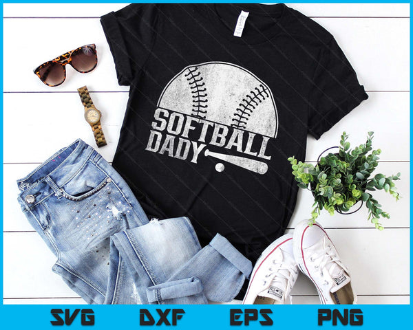 Softball Dady Hobby Lover Player Softballer SVG PNG Digital Printable Files