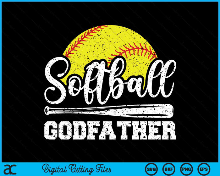 Softball Godfather Softball Player Game Day Father's Day Gift SVG PNG Digital Cutting Files