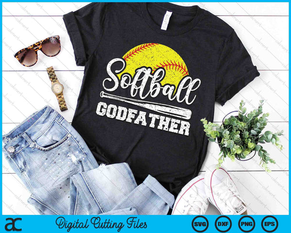 Softball Godfather Softball Player Game Day Father's Day Gift SVG PNG Digital Cutting Files