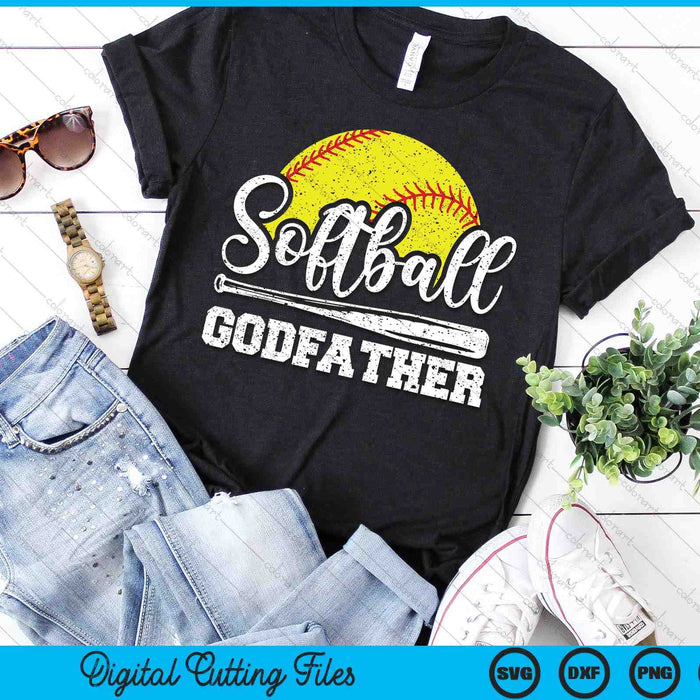 Softball Godfather Softball Player Game Day Father's Day Gift SVG PNG Digital Cutting Files