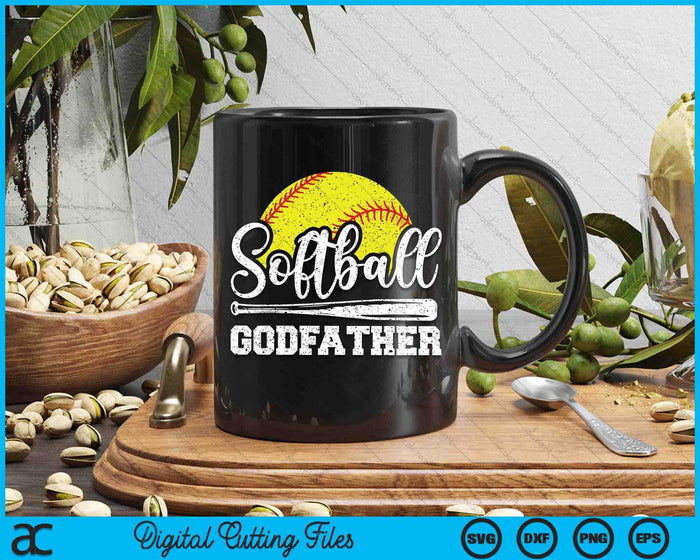 Softball Godfather Softball Player Game Day Father's Day Gift SVG PNG Digital Cutting Files