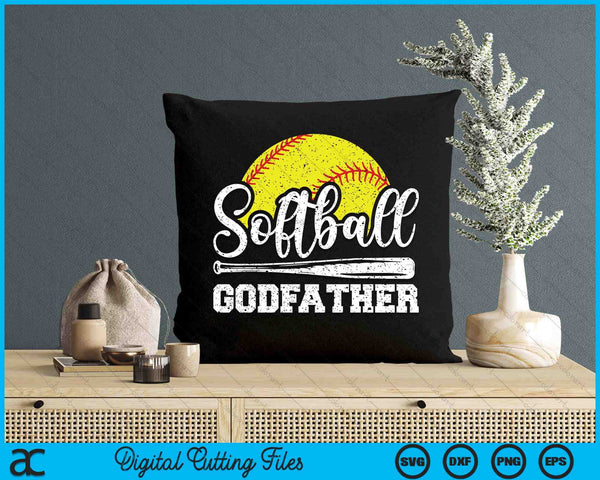 Softball Godfather Softball Player Game Day Father's Day Gift SVG PNG Digital Cutting Files