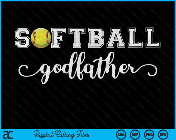 Softbal Godfather Softbal Sportliefhebber Verjaardag Vaderdag SVG PNG Digitale Snijbestanden
