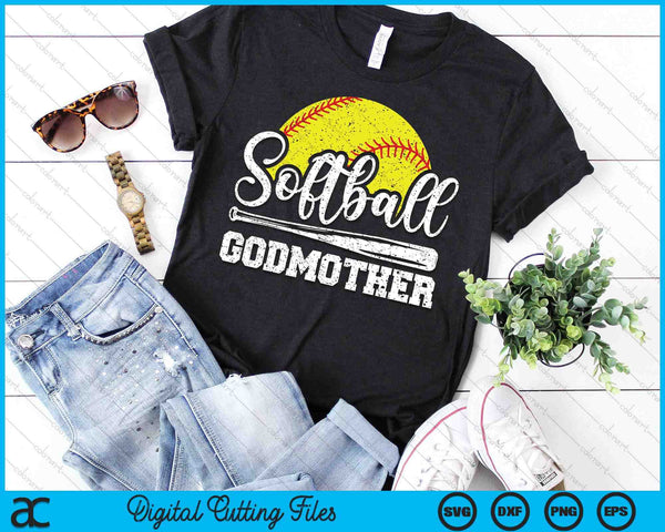 Softball Godmother Softball Player Game Day Mother's Day Gift SVG PNG Digital Cutting Files