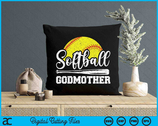 Softball Godmother Softball Player Game Day Mother's Day Gift SVG PNG Digital Cutting Files