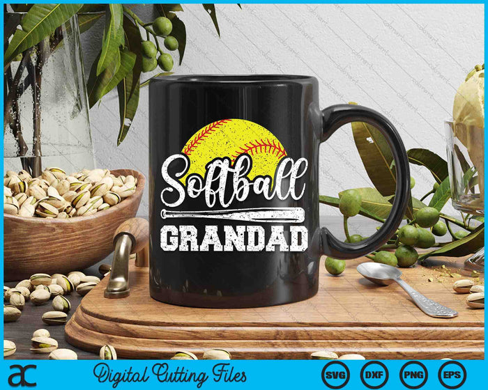 Softball Grandad Softball Player Game Day Father's Day Gift SVG PNG Digital Cutting Files