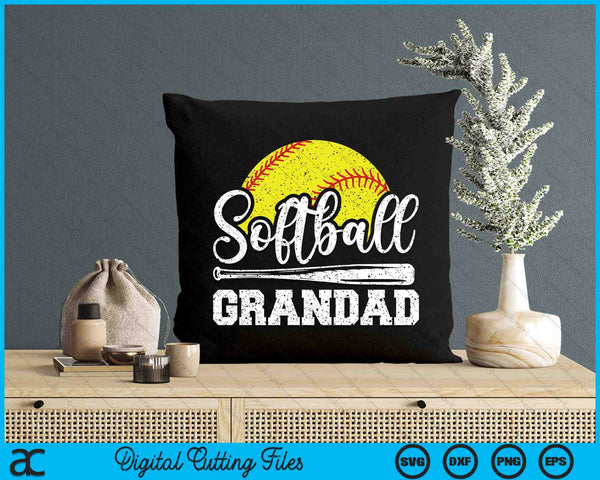 Softball Grandad Softball Player Game Day Father's Day Gift SVG PNG Digital Cutting Files