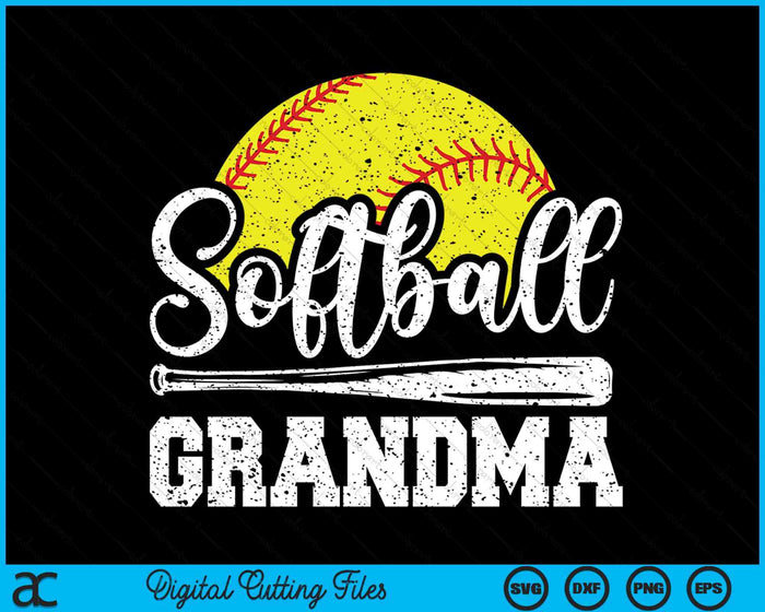 Softball Grandma Softball Player Game Day Mother's Day Gift SVG PNG Digital Cutting File