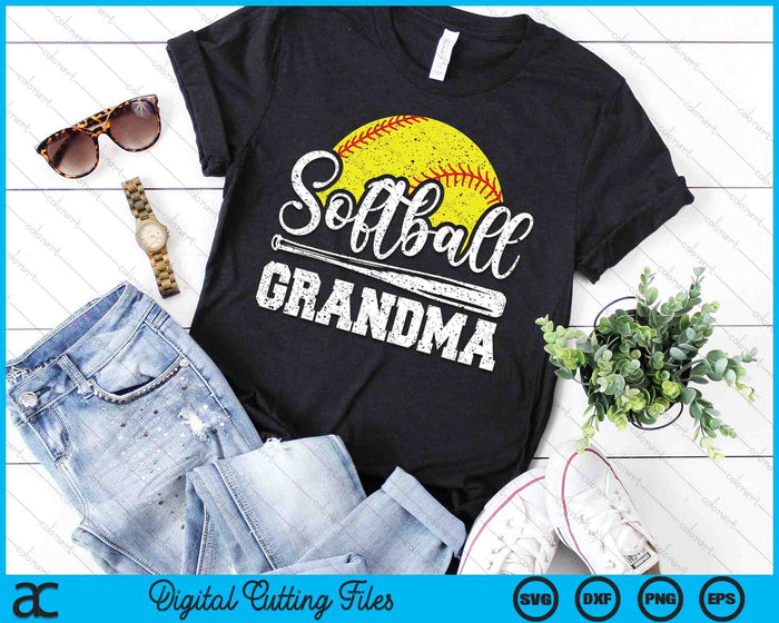 Softball Grandma Softball Player Game Day Mother's Day Gift SVG PNG Digital Cutting File