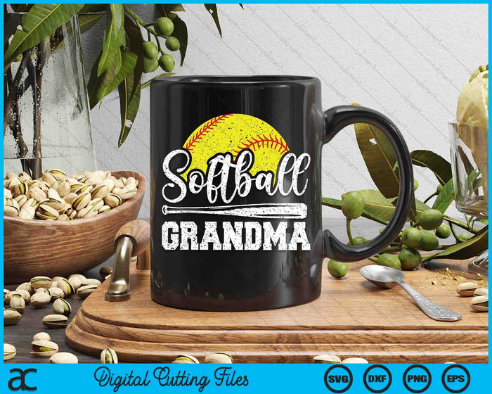 Softball Grandma Softball Player Game Day Mother's Day Gift SVG PNG Digital Cutting File