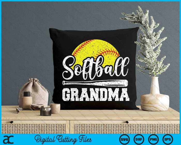 Softball Grandma Softball Player Game Day Mother's Day Gift SVG PNG Digital Cutting File