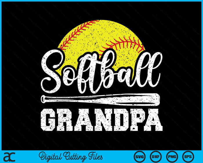 Softball Grandpa Softball Player Game Day Father's Day Gift SVG PNG Digital Cutting Files