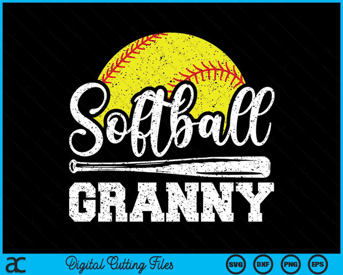 Softball Granny Softball Player Game Day Mother's Day Gift SVG PNG Digital Cutting Files