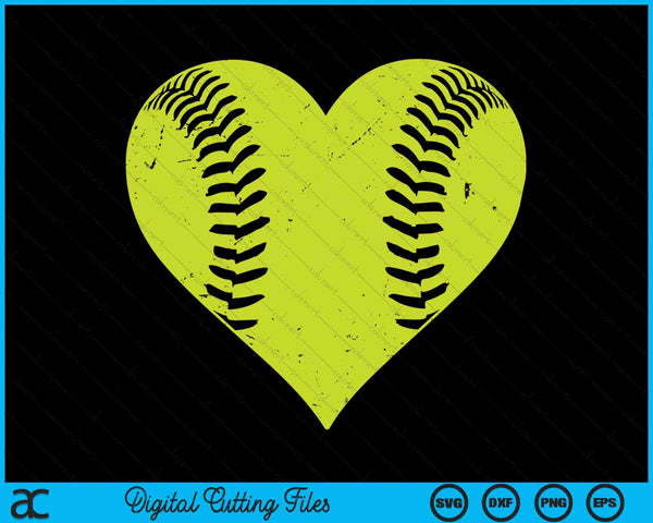 Softball Heart Love Valentines Day Softball Player SVG PNG Digital Cutting Files