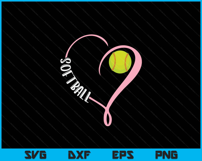 Softball Ladies Valentine's Day Softball Lover SVG PNG Digital Printable Files