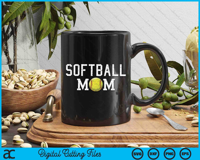 Softball Mama Clothing Retro Vintage Softball Mom SVG PNG Cutting Printable Files