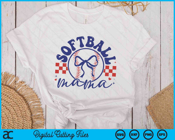 Softball Mama Coquette Bow Mother's Day SVG PNG Digital Printable Files