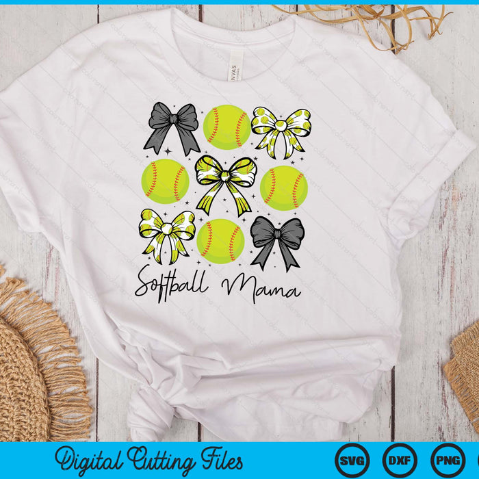 Softball Mama Coquette Bow Softball Season SVG PNG Digital Printable Files