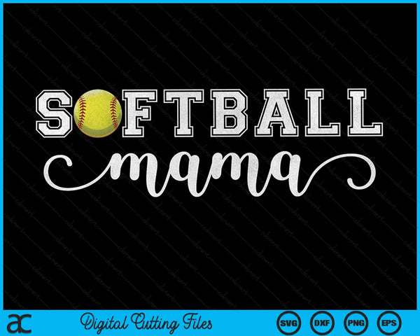 Softbal Mama Softbal Sport Minnaar Verjaardag Moederdag SVG PNG Digitale Snijbestanden