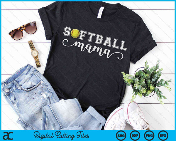 Softball Mama Softball Sport Lover Birthday Mothers Day SVG PNG Digital Cutting Files
