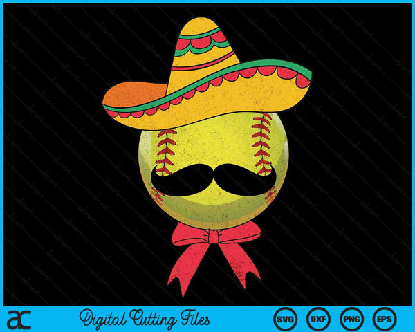 Softball Mexican Sombrero Cinco De Mayo SVG PNG Digital Printable Files