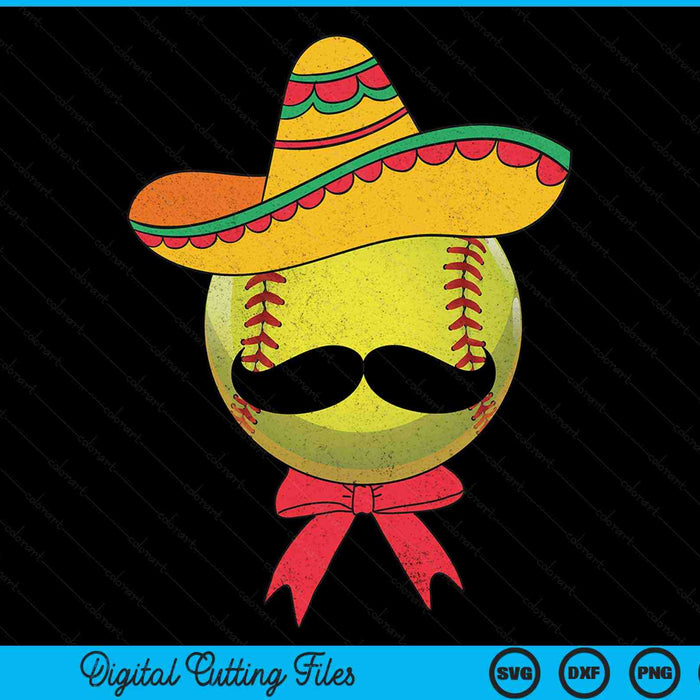 Softball Mexican Sombrero Cinco De Mayo SVG PNG Digital Printable Files