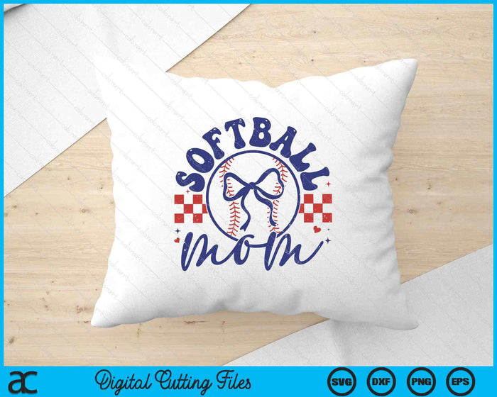 Softball Mom Coquette Bow Mother's Day SVG PNG Digital Printable Files