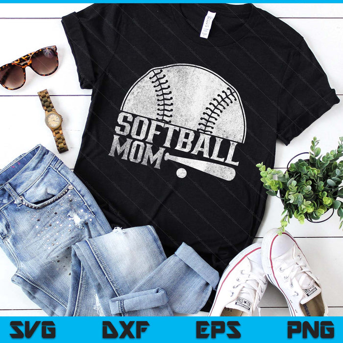Softball Mom Hobby Lover Player Softballer SVG PNG Digital Printable Files