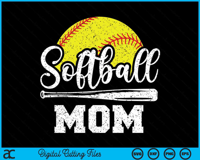 Softball Mom Softball Player Game Day Mother's Day Gift SVG PNG Digital Cutting Files