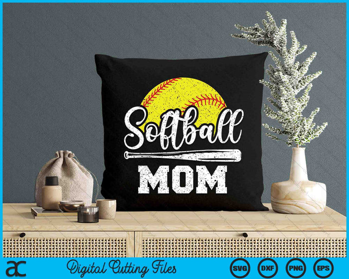 Softball Mom Softball Player Game Day Mother's Day Gift SVG PNG Digital Cutting Files