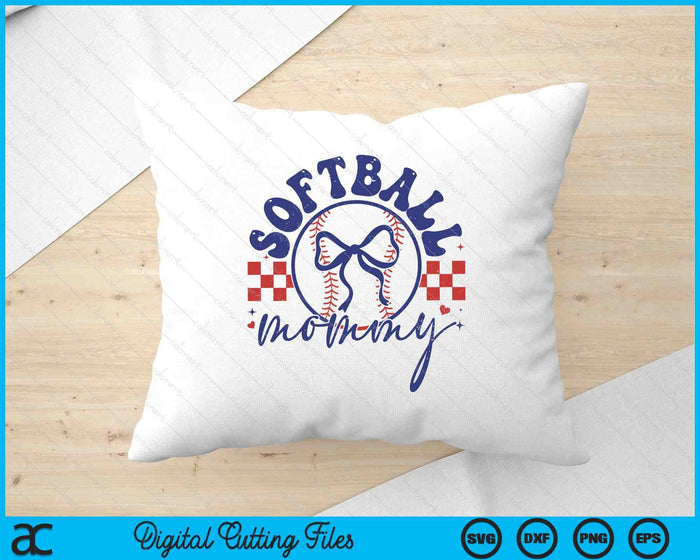 Softball Mommy Coquette Bow Mother's Day SVG PNG Digital Printable Files