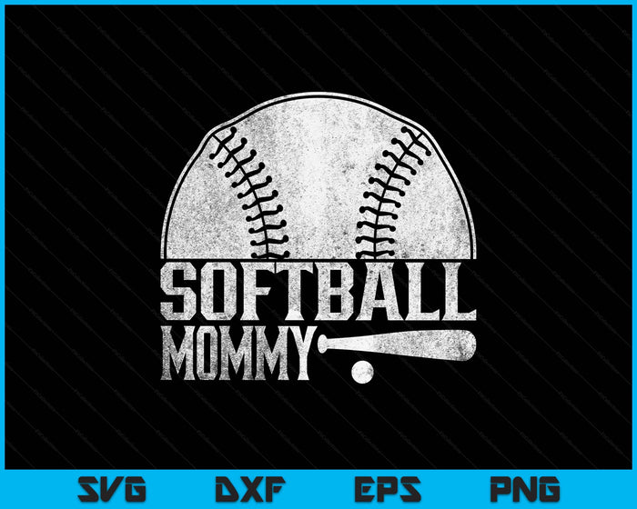 Softball Mommy Hobby Lover Player Softballer SVG PNG Digital Printable Files