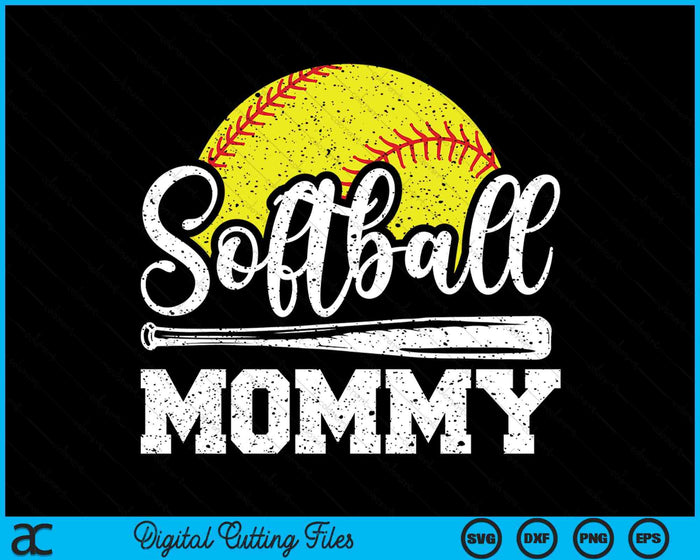 Softball Mommy Softball Player Game Day Mother's Day Gift SVG PNG Digital Cutting Files