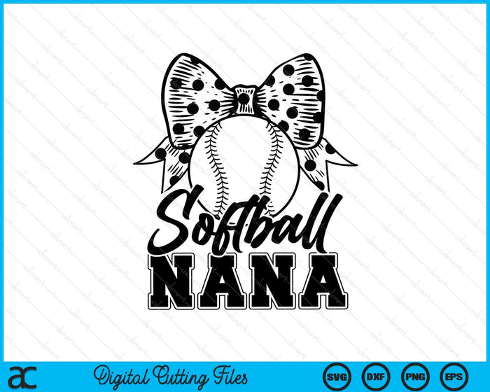 Softball Nana Game Day Mother's Day SVG PNG Digital Printable Files