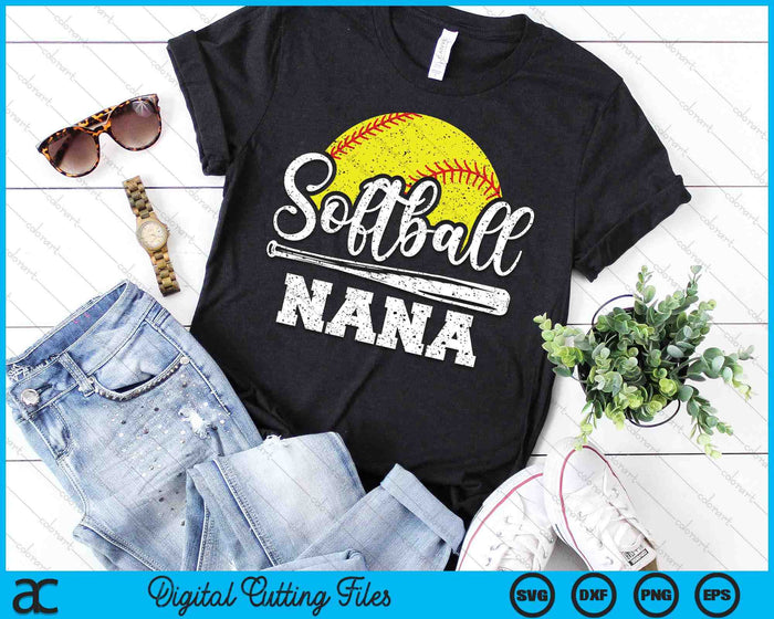 Softball Nana Softball Player Game Day Father's Day Gift SVG PNG Digital Cutting Files