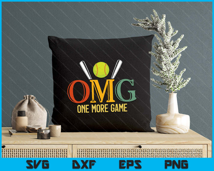 Softball OMG One More Game Softball Sports Men Women SVG PNG Digital Cutting Files