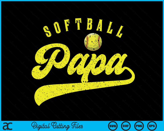 Softball Papa SVG PNG Digital Printable Files